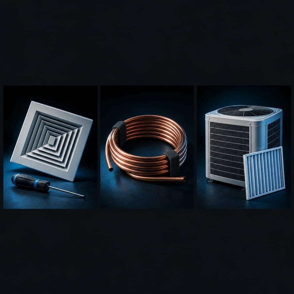 Illustration of a ceiling grille and diagnostic tool